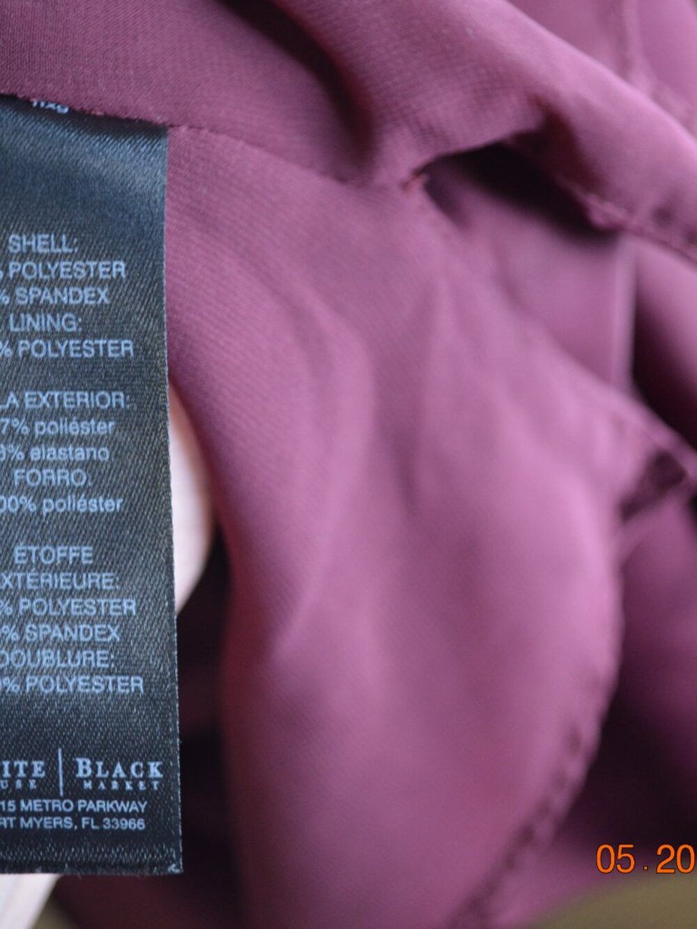 White House Black Market Large Burgundy Layered V-Neck Sleeveless Blouse - Picture 6 of 6